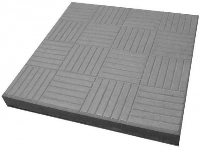 Тротуарная плитка "Паркет" серая 300х300х30 (1м2-11шт) (под.20м2/220шт) купить в липецке