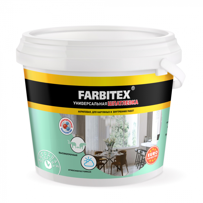 Шпаклевка готовая "FARBITEX" д/наруж.работ 3.5 кг (уп.6шт) купить в липецке