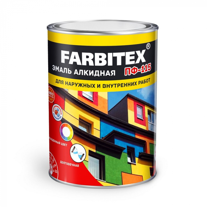 Эмаль ПФ-115 "FARBITEX" темно-серый  2,7кг (уп. 6шт) купить в липецке
