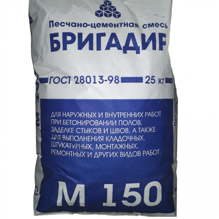 Цементно- песчаная смесь М-150 Бригадир 25кг. (64 шт.) купить в липецке